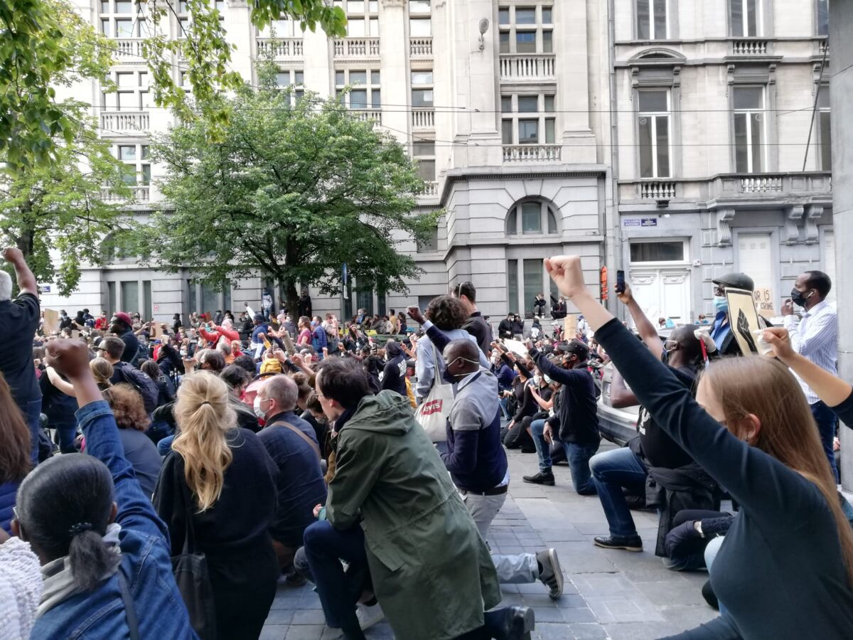 10, 000 BLM protesters in Brussels on 8 June 2020’ © Dåvide Rambaldi Twitter handle @davide_rambaldi