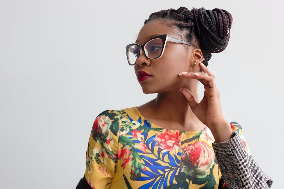Black woman with glasses